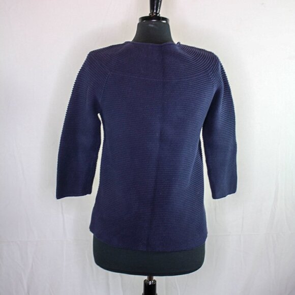 Talbots Pullover Sweater Horizontal Rib Knit 3/4 Length Sleeves - Picture 3 of 3